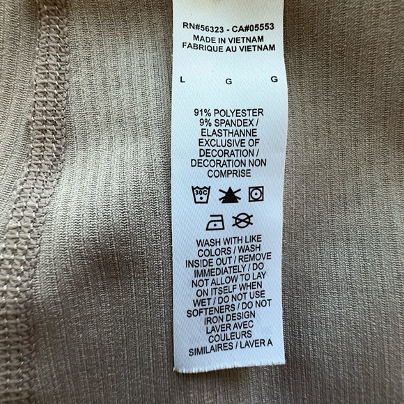 NIKE | RIBBED JUST DO IT LEGGINGS IN PUMICE LIKE NEW STRETCH WAISTBAND | LARGE - Picture 5 of 10